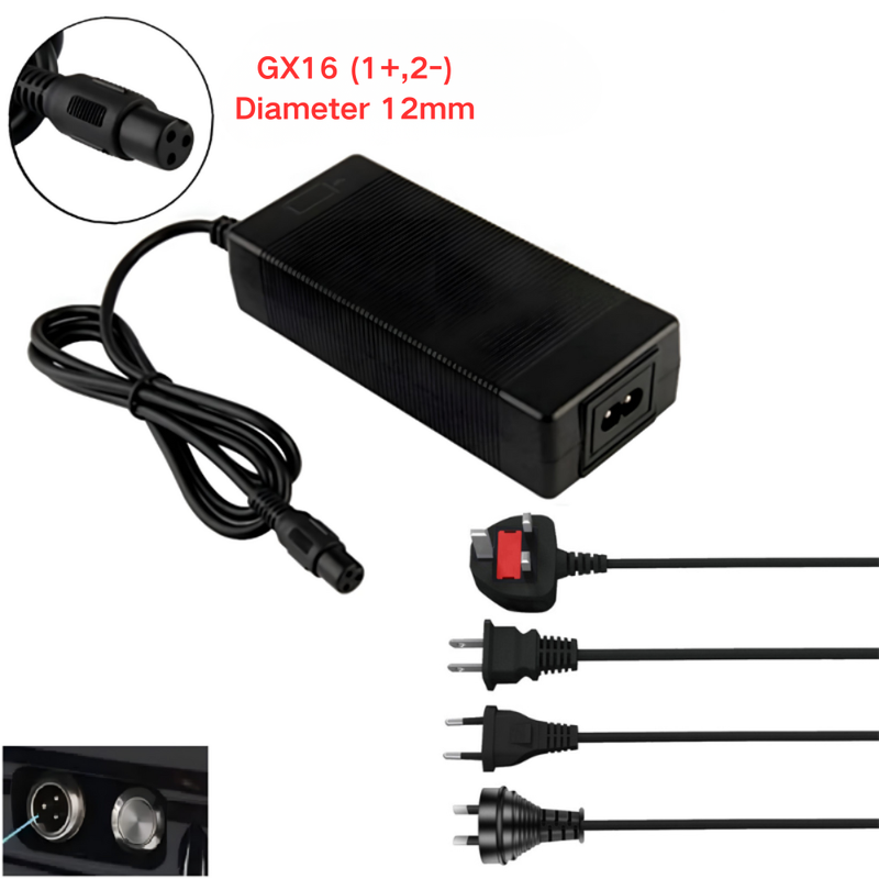 Load image into Gallery viewer, [48V-54.6V/3A][GX16 Plug] Universal For 48V 13S Li-Ion Lithium Battery Pack Electric Scooter EBike AC Power Adapter Charger - Polar Tech Australia
