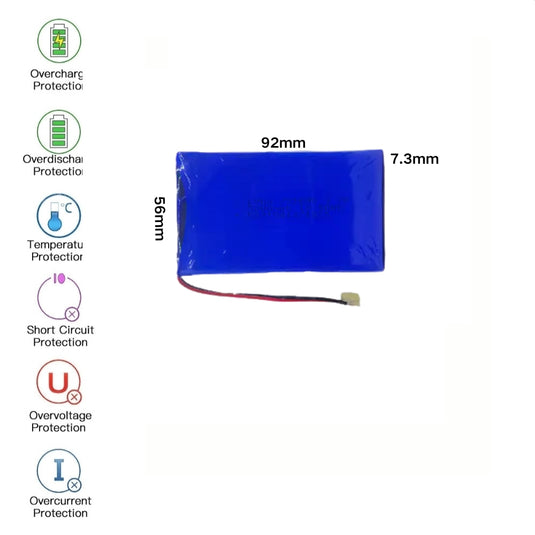 [PH2.0-JST Connector][735690] Universal 5000mAh 3.7V Rechargeable Li-Ion Lithium Polymer Battery - Polar Tech Australia