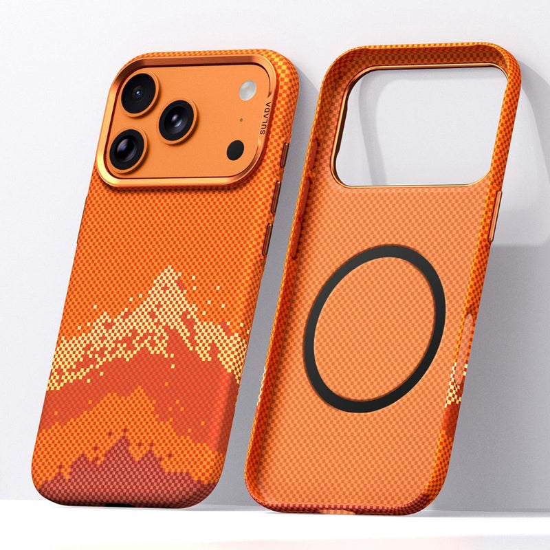 Load image into Gallery viewer, Apple iPhone 18 Pro - Kevlar Pixel Grid Texture Magnetic Phone Case

