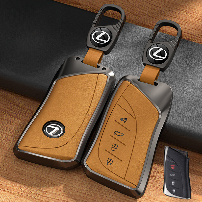 Cargue la imagen en el visor de la galería, Lexus Aluminum Alloy + PU Leather Car Key Fob Case Cover For ES200, ES300h, RX350h, RX300, NX200, NX260 - Polar Tech Australia

