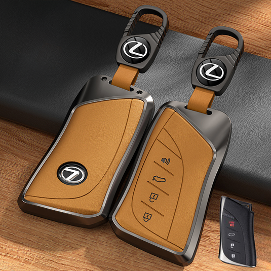 Lexus Aluminum Alloy + PU Leather Car Key Fob Case Cover For ES200, ES300h, RX350h, RX300, NX200, NX260 - Polar Tech Australia