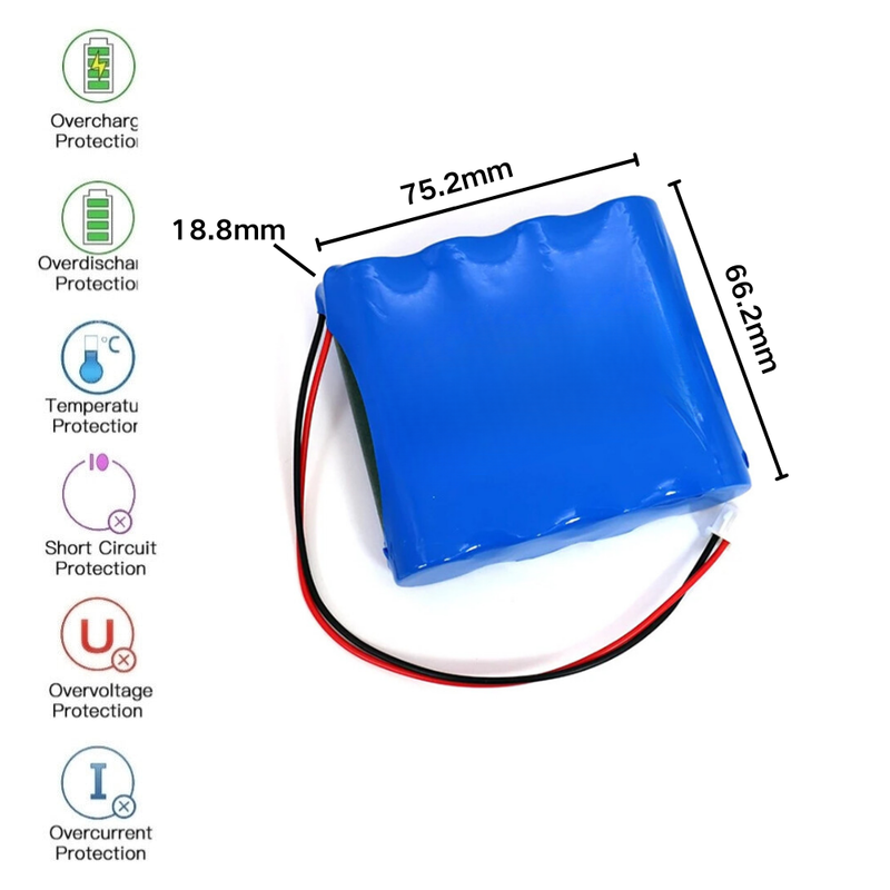 Load image into Gallery viewer, [PH2.0-JST Connector][18650] Universal 6000mAh 7.4V Rechargeable Li-Ion Lithium Polymer Battery - Polar Tech Australia
