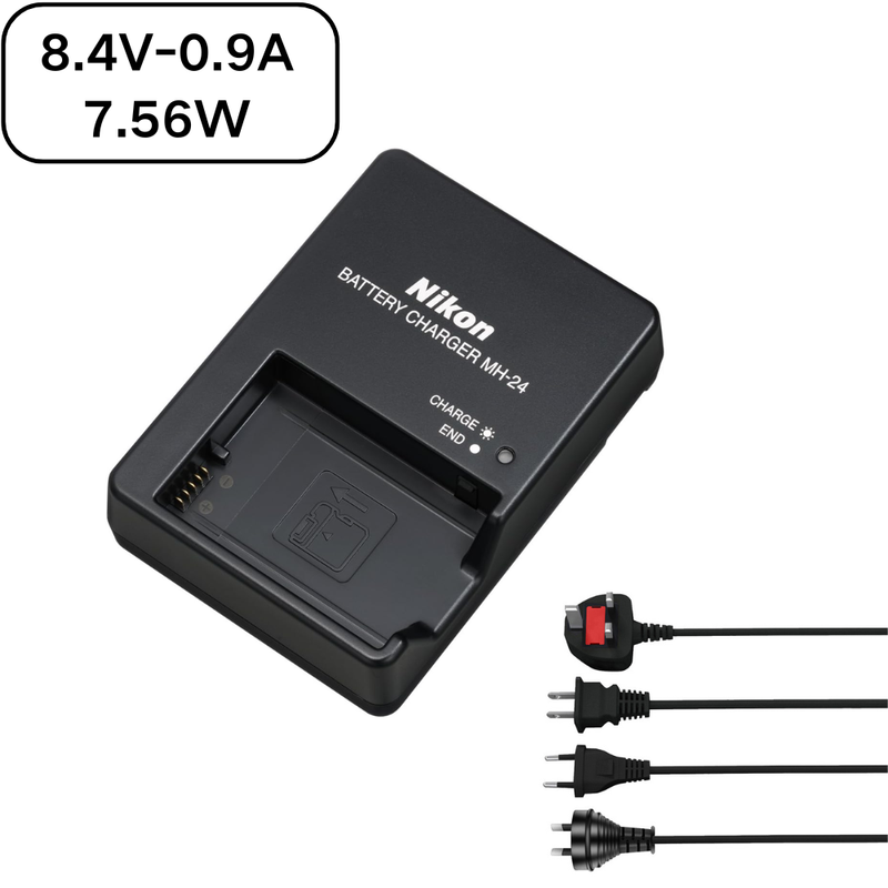 Cargue la imagen en el visor de la galería, [MH-24][8.4V-0.9A] Nikon D3400 D3100 D3200 D5100 D5200 P7100 D5300 D5600 D5600 D3300 D5200 D3500 Series - Camera Charger Power Supply Adapter

