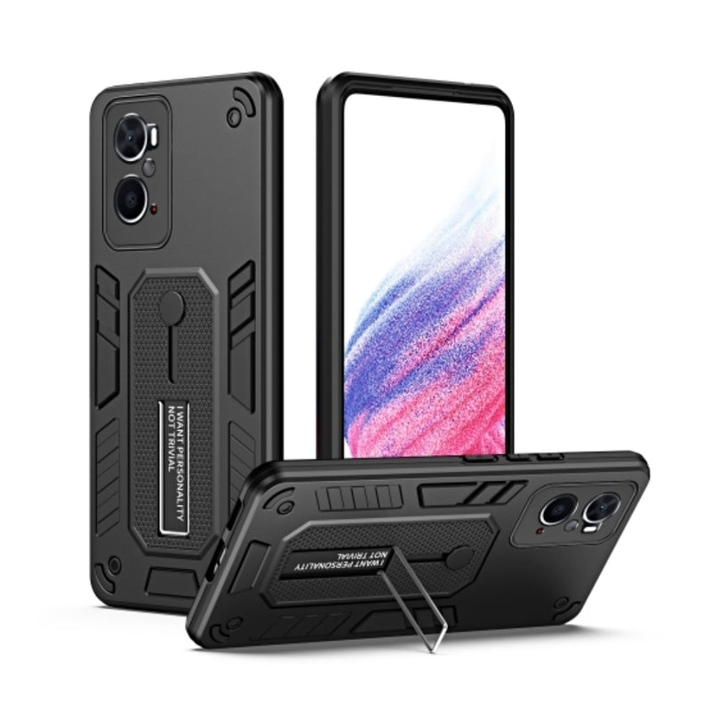 Chargez l&#39;image dans la visionneuse de la galerie, OPPO A96 4G / A76 4G / A36 4G / Realme 9i - Shockproof TPU &amp; Hard PC Back Cover with Retractable Hand Strap &amp; Lanyard - Polar Tech Australia
