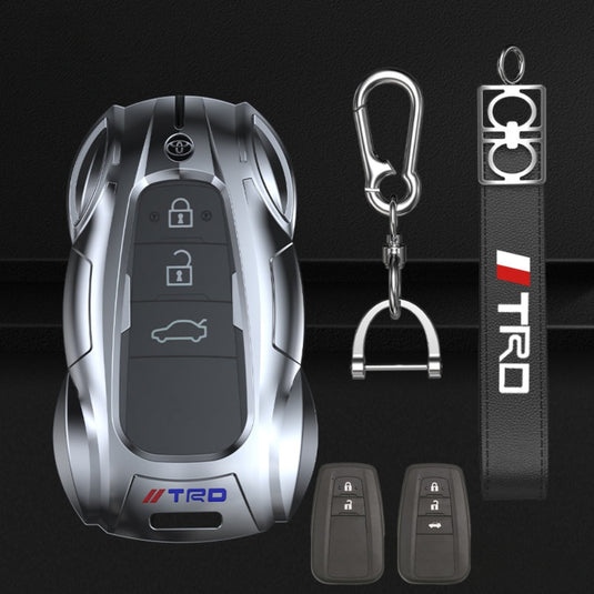 Toyota Metal Cool Fashionable Car Key Fob Case Cover For Crown, Corolla, Camry, C-HR, BZ4X, Prado, RAV4, Avalon, Prius, Alpharo, Mirai