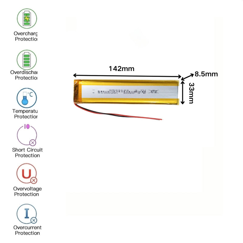 Chargez l&#39;image dans la visionneuse de la galerie, [PH2.0-JST Connector][8533142] Universal 5100mAh 3.7V Rechargeable Li-Ion Lithium Polymer Battery - Polar Tech Australia
