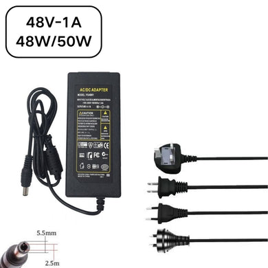 [48V-1A/1.04A][5.5x2.5] Universal Computer/Monitor/CCTV POE Switch - Power Supply Adapter Wall Charger - Polar Tech Australia