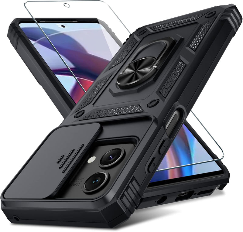 Cargue la imagen en el visor de la galería, [Magnetic Ring Kickstand][Slide Camera Cover] Motorola Moto G Stylus 5G 2023 - Shield Shockproof Rugged Heavy Duty Case - Polar Tech Australia
