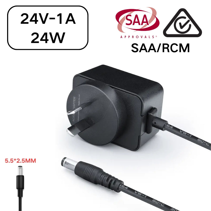 Load image into Gallery viewer, [SAA/RCM][24V][5.5x2.5 &amp; 5.5x2.1] Universal Computer/Monitor/LED Strip/Light Module/Speaker/CCTV/Router/Camera - Power Supply Adapter Wall Charger
