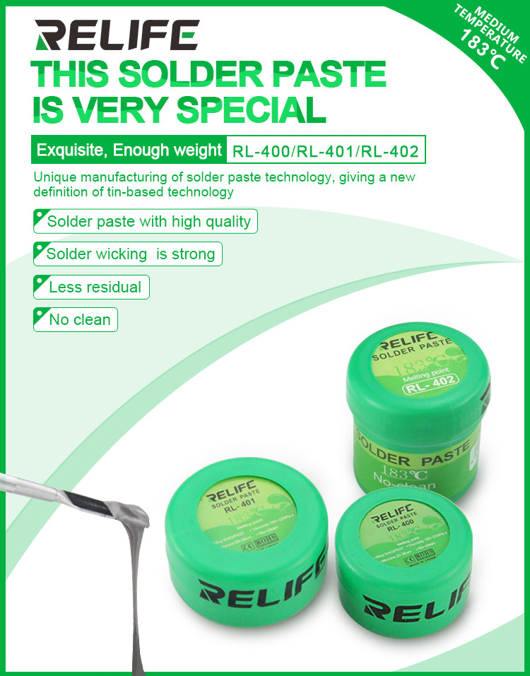 Load image into Gallery viewer, [RL-400, 401, 402] RELIFE 183℃ Solder Paste - Polar Tech Australia
