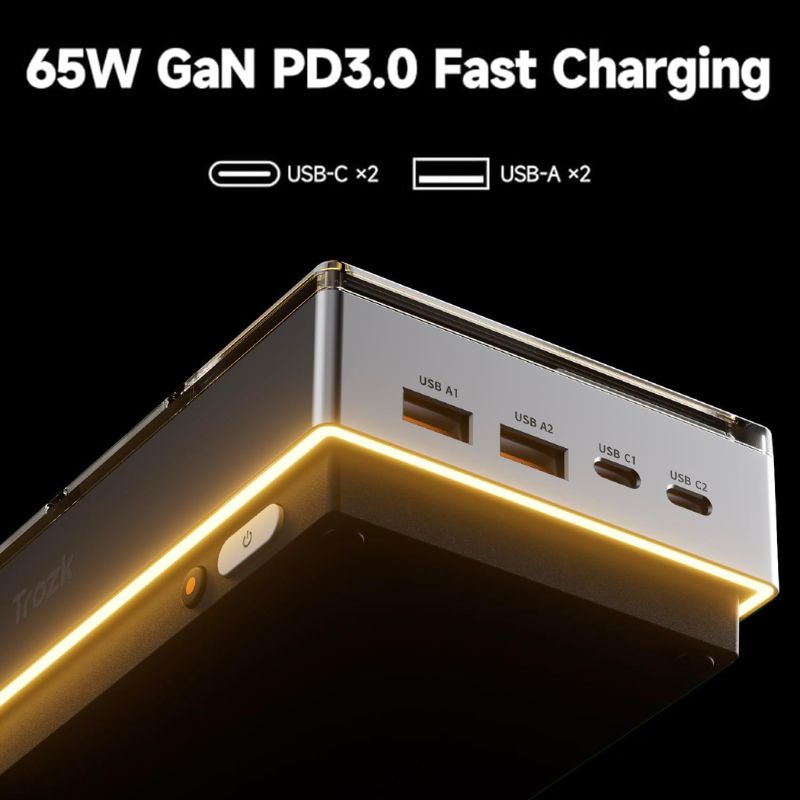 Cargue la imagen en el visor de la galería, Trozk 65W RGB Charging Station Power Strip Gaming Room
