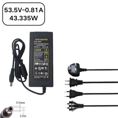 [53.5V-0.81A][5.5x2.5] Universal Computer/Monitor/CCTV POE Switch - Power Supply Adapter Wall Charger - Polar Tech Australia