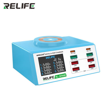 [RL-309AW] RELIFE Wireless Digital Display 8-Port Charger 100W - Polar Tech Australia