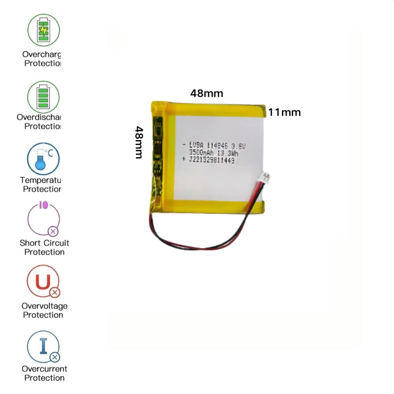 Load image into Gallery viewer, [PH2.0-JST Connector][114846] Universal 3500mAh 3.8V Rechargeable Li-Ion Lithium Polymer Battery - Polar Tech Australia
