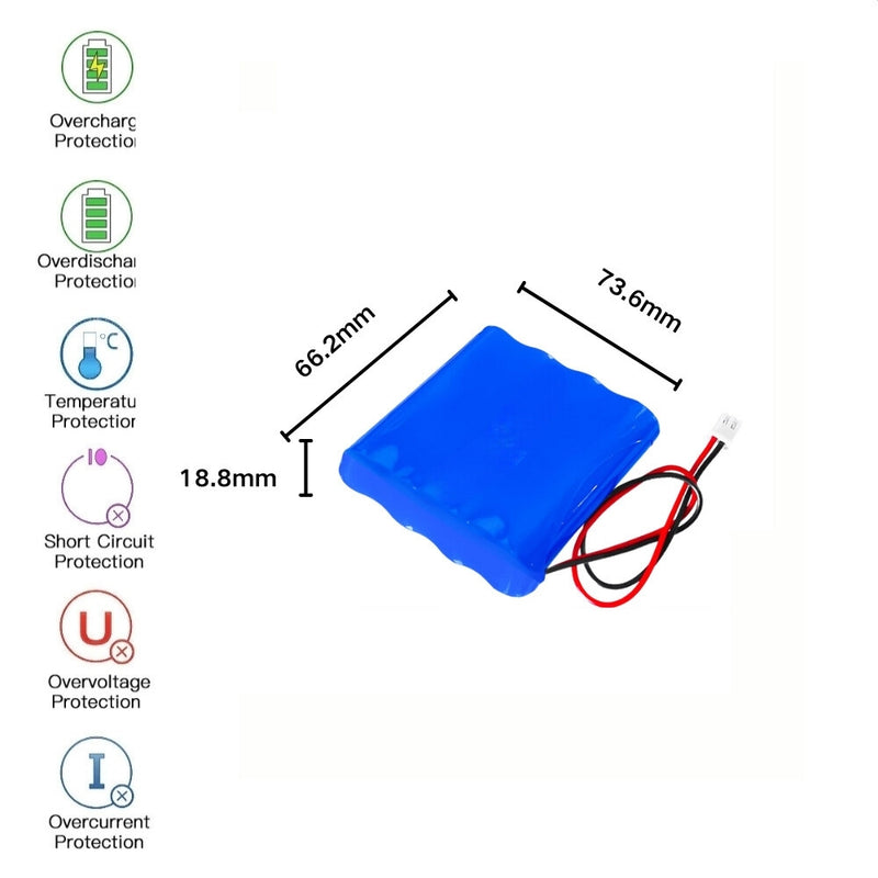 Load image into Gallery viewer, [PH2.0-JST Connector][18650] Universal 2000mAh 14.8V Rechargeable Li-Ion Lithium Polymer Battery - Polar Tech Australia
