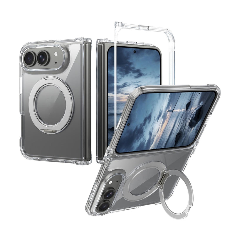Chargez l'image dans la visionneuse de la galerie, Apple iPhone Ultra / Fold - Scratch-proof Transparent Rotating Holder Magnetic Phone Case
