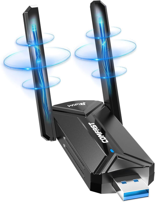[BE6500] COMFAST WiFi 7 USB Adapter Tri-Band 6500Mbps Wireless Network Adapter with Dual 6dBi Antennas