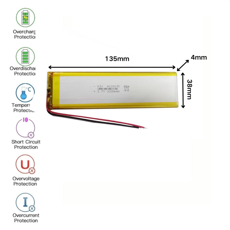 Cargue la imagen en el visor de la galería, [PH2.0-JST Connector][4038135] Universal 3000mAh 3.7V Rechargeable Li-Ion Lithium Polymer Battery - Polar Tech Australia
