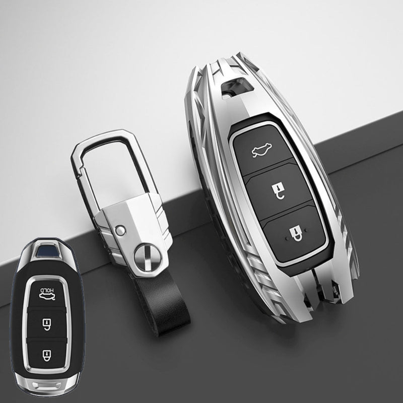 Chargez l&#39;image dans la visionneuse de la galerie, Hyundai Zinc Alloy Car Key Fob Protective Case Cover For Tucson, Sonata Fe, Creta, Ix25, Ix35, Ix45, Verna, Solaris, Mistra, Elantra, Accent

