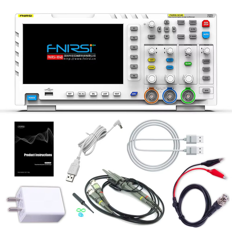 Load image into Gallery viewer, [1014D] FNIRSI Digital Oscilloscope 2 in 1 Dual Channel Input Signal Generator 100MHz* 2 Ana-Log Bandwidth 1gsa/S Sampling Rate
