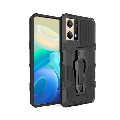 OPPO Reno7 4G (CPH2363) - Heavy Duty Dual Layer Armor Defender Silicone Kickstand Case - Polar Tech Australia