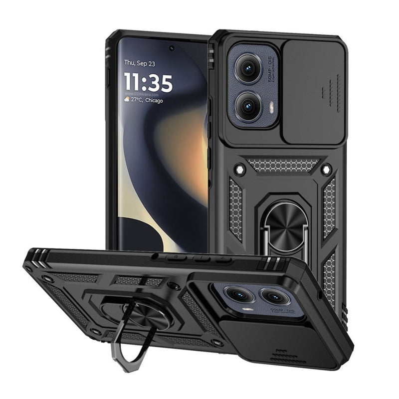Chargez l&#39;image dans la visionneuse de la galerie, Motorola Moto G 5G (2024) - Heavy Duty Ring Holder Case with Shockproof &amp; Camera Guard Design - Polar Tech Australia
