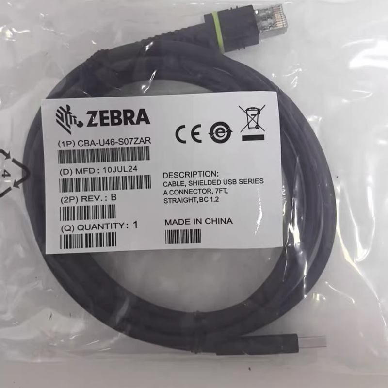 Chargez l'image dans la visionneuse de la galerie, [CBA-U46-S07ZAR] Original Genuine Zebra Symbol DS3608 DS3678 DS8108 DS8178 LI3608 LI3678 DS3600-KD Handheld Barcode Scanner Series - USB-A Connector, 7ft (2 m) Straight, BC 1.2, DC 5V USB Cable
