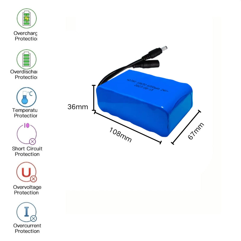 Load image into Gallery viewer, [DC Connector][18650] Universal 6000mAh 24V Rechargeable Li-Ion Lithium Polymer Battery - Polar Tech Australia
