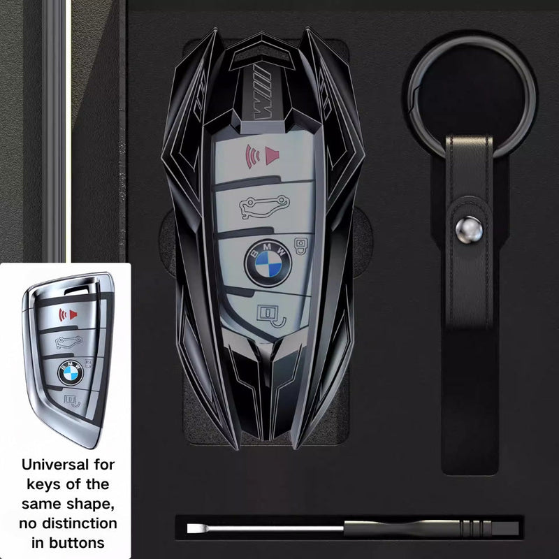 Cargue la imagen en el visor de la galería, BMW Mecha Style Zinc Alloy Car Key Fob Case Cover For 1, 3, 5, 7 Series,X1, X3, X5, X6, X7
