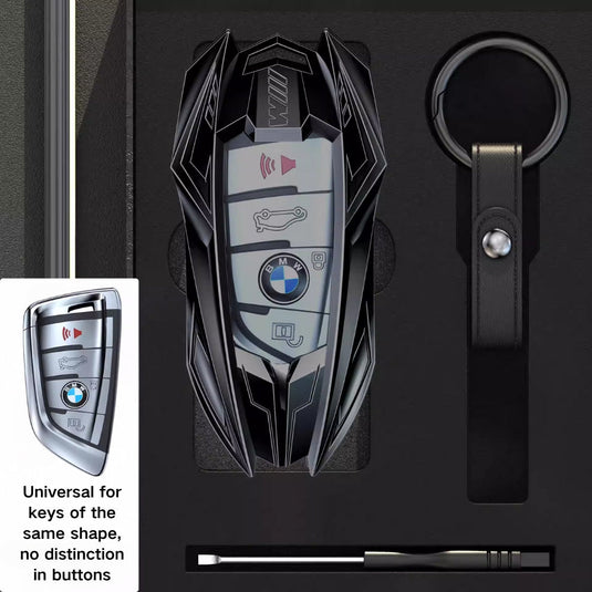 BMW Mecha Style Zinc Alloy Car Key Fob Case Cover For 1, 3, 5, 7 Series,X1, X3, X5, X6, X7