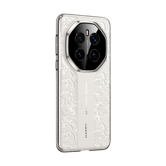 Honor Magic6 Pro (BVL-AN16, BVL-N49) - Cloud Dragon Pattern Plain Leather PC Phone Case