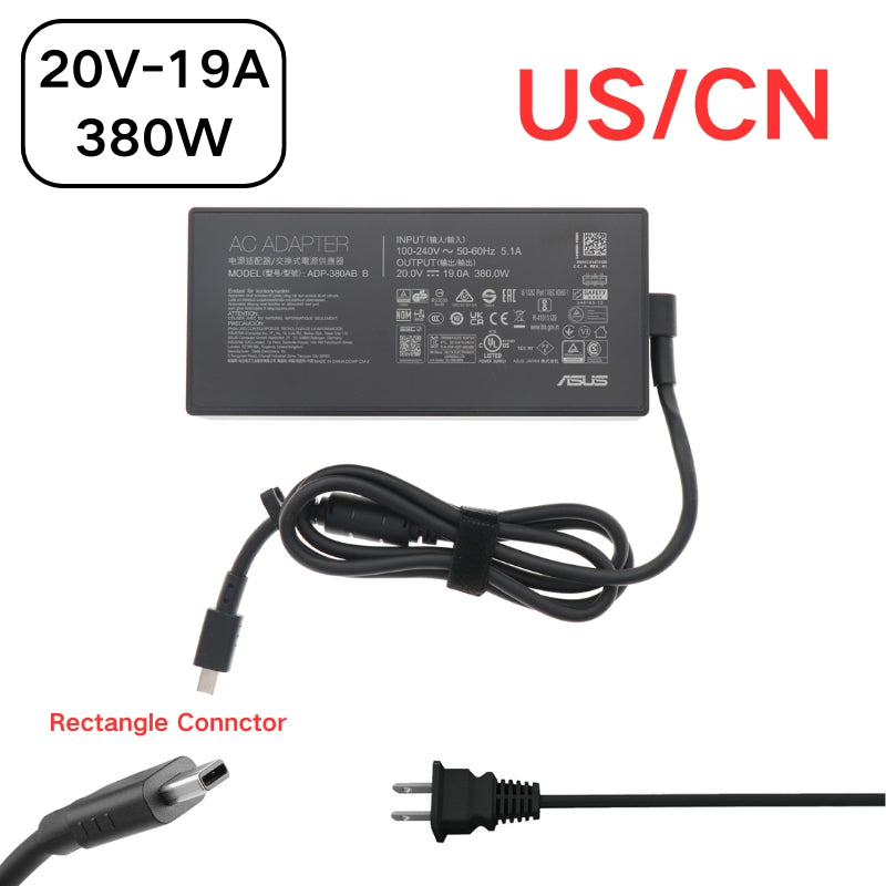 Chargez l&#39;image dans la visionneuse de la galerie, [20V-19A/380W][Rectangle Connctor] ASUS Asus ROG Strix G18 G815 G815LW / ROG Strix Scar 18 G835 G835LW G835LX Series - Laptop AC Power Supply Adapter Charger
