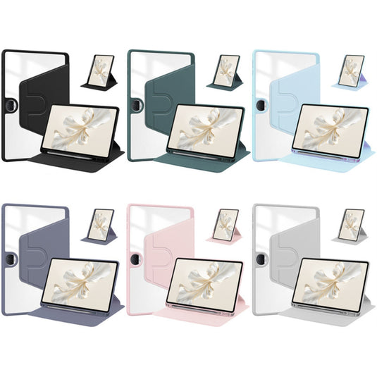 [With Pen Slot] OPPO Pad Neo (OPD2302, OPD2303) - Acrylic Transparent Rotating Stand Protective Case - Polar Tech Australia