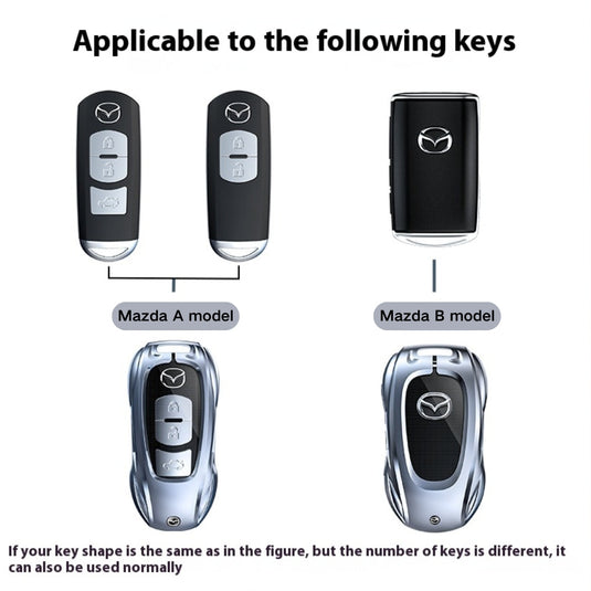 Mazda Stylish Metal Car Key Fob Case Cover For CX-5, CX-3, CX-30, CX-8, MX-5, Mazda3,6