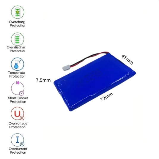 [PH2.0-JST Connector][754170] Universal 3000mAh 3.7V Rechargeable Li-Ion Lithium Polymer Battery - Polar Tech Australia