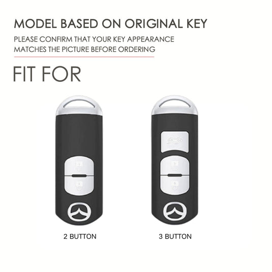 Mazda Aluminum Alloy Genuine Leather Car Key Fob Cover Case For MX-5, CX-5, CX-7, CX-9, Mazda 6