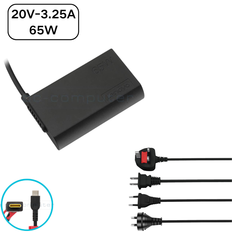 Cargue la imagen en el visor de la galería, [65W][Type-C] Lenovo USB C ThinkPad L13 Gen 6 (Type 21R5, 21R6) / ThinkPad X13 Gen 6 (Type 21RM, 21RN) Series - Laptop AC Wall Travel Charger Travel Adapter - Polar Tech Australia

