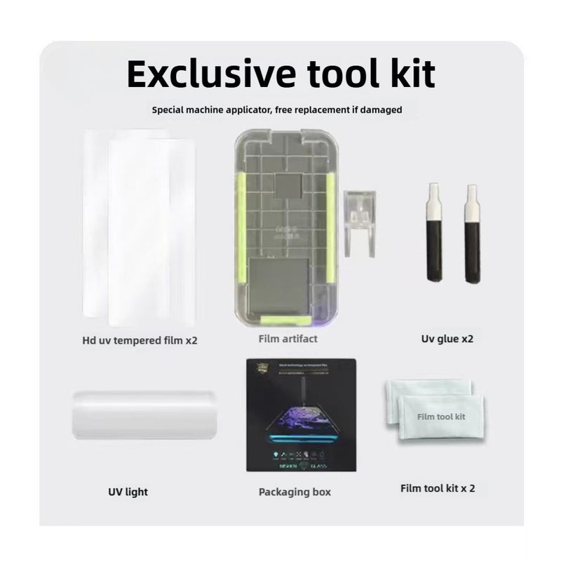 Cargue la imagen en el visor de la galería, [Self-Installation Kit][UV Glue][HD] Samsung Galaxy S22 Ultra - UV Full Covered Curved 9H Tempered Glass Screen Protective Protector
