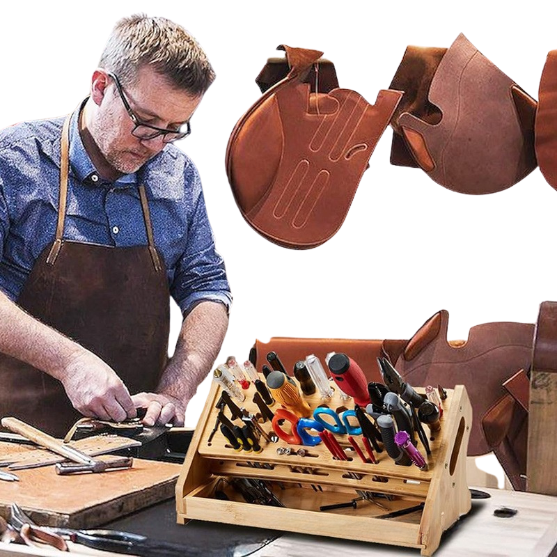 Load image into Gallery viewer, Wooden Repair Tool Organizer Rack - Multi-Function Screwdriver Holder, Scissors &amp; Tool Storage Organizer - Polar Tech Australia
