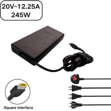 [20V-12.25A/245W][Yellow Square Slim Tip][Slim GaN] Lenovo Legion Pro 5 16IAX10 / Legion 5 15IRX10 / LOQ 17IRX10 2025 Gaming Series - Laptop AC Power Supply Adapter Charger