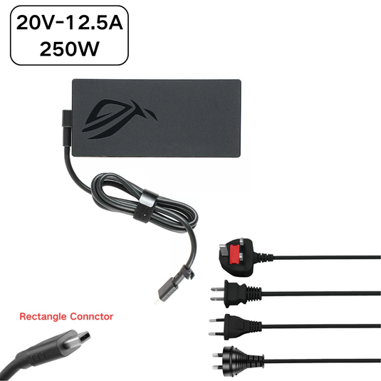 [20V-12.5A 15A/250W 300W][Rectangle Connctor] ASUS ROG Zephyrus G16 GU606 GU606AR GU606AW GU606AX 2026 Series - Laptop AC Power Supply Adapter Charger