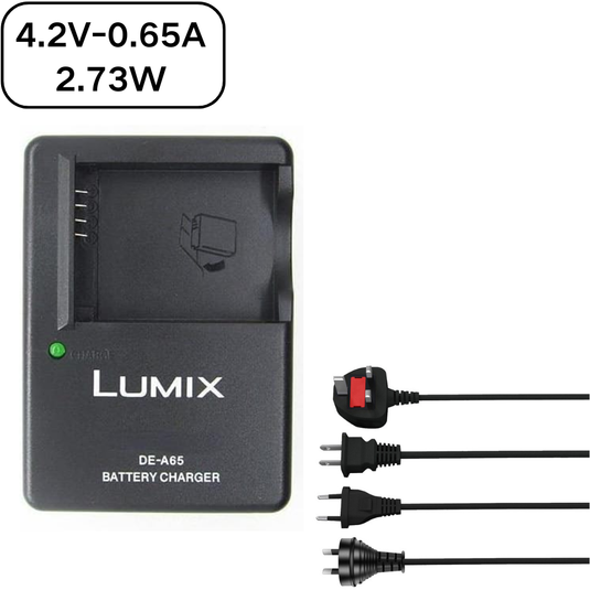 [DE-A65][4.2V-0.65A] Panasonic LUMIX DMW-BCG10 Battery / DE-A66 DMC-ZR3 DMC-ZS10 DMC-ZS8 Series - Camera Charger Power Supply Adapter - Polar Tech Australia