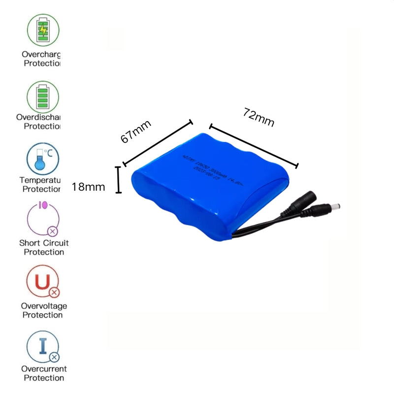 Cargue la imagen en el visor de la galería, [DC Connector][18650] Universal 3000mAh 14.8V Rechargeable Li-Ion Lithium Polymer Battery - Polar Tech Australia
