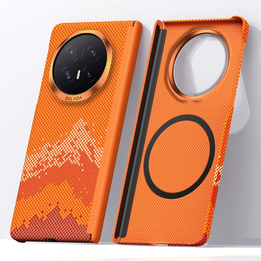 Honor Magic V6 - Kevlar Pixel Grid Texture Magnetic Phone Case