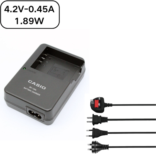 [BC-130L][4.2V-0.45A] Casio NP-130 Battery / Exilim EX-ZR EXILIM EX-100 Series - Camera Charger Power Supply Adapter