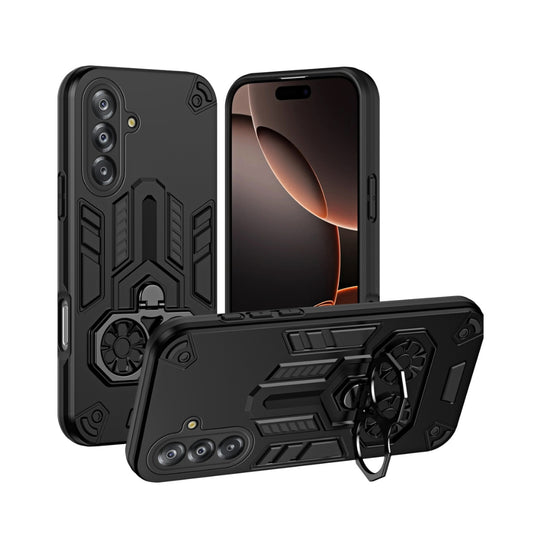 Samsung Galaxy A17 (SM-A176) - Double-Ring Holder PC Hybrid TPU Phone Case