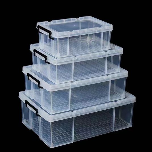 [50L] Heavy Duty Extra Thick Clear Food Grade Stackable Plastic Storage Bins Container Box With Lid - Polar Tech Australia