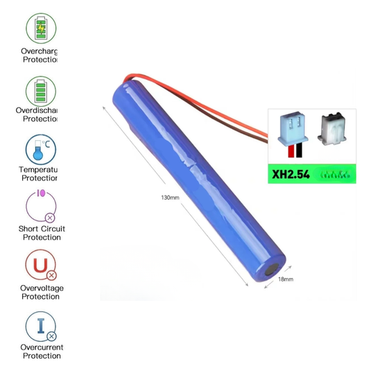 [XH2.5.4 Connector][18650] Universal 3000mAh 7.4V Rechargeable Li-Ion Lithium Polymer Battery - Polar Tech Australia