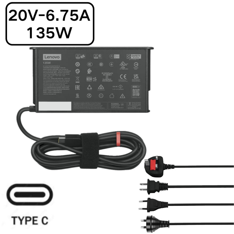 Chargez l&#39;image dans la visionneuse de la galerie, [20V-6.75A/135W][Type C] Lenovo Thinkpad Laptop AC Power Supply Adapter Charger - Polar Tech Australia
