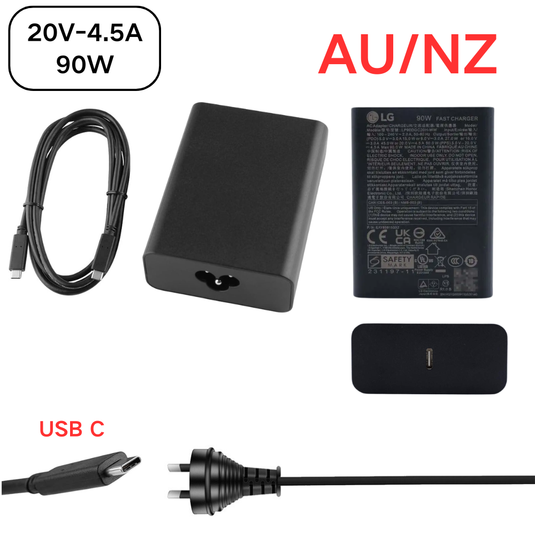 [90W][Type-C] Genuine Original LG Gram USB C - Laptop AC Wall Travel Charger Travel Adapter